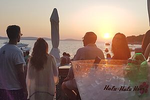 Sonnenuntergang in der Hula Hula Bar in Hvar