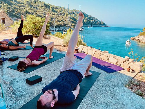 Yoga in a bay