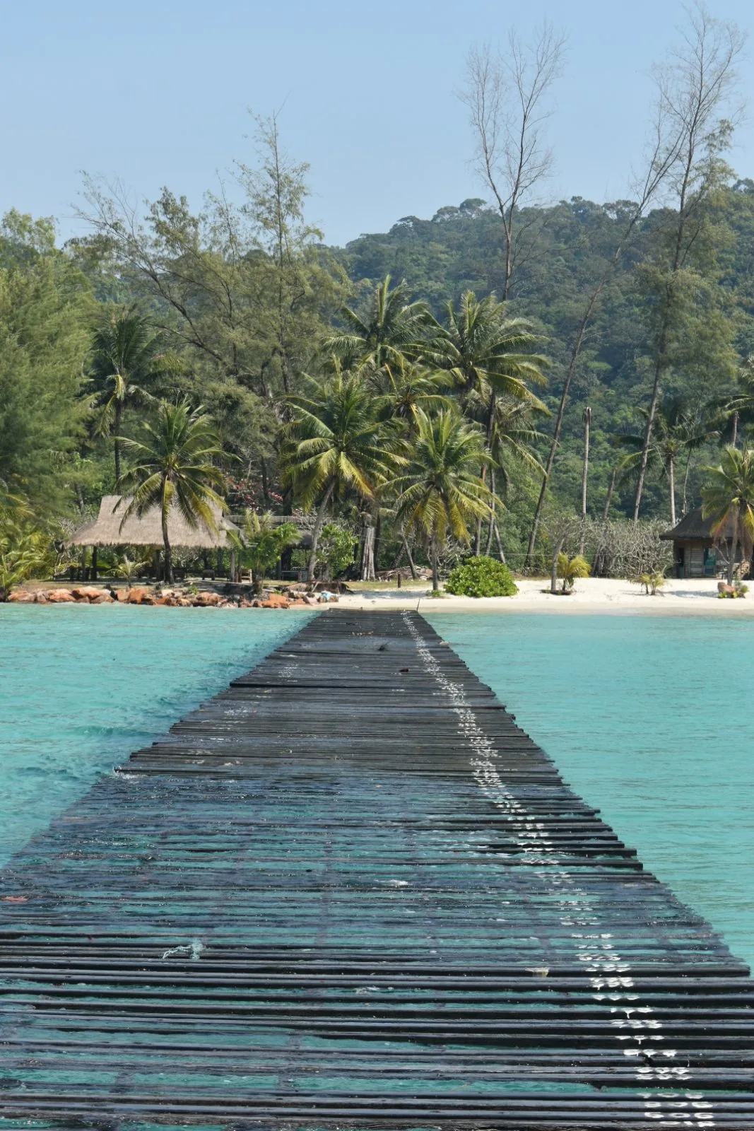 Holzsteg zum Palmenstrand