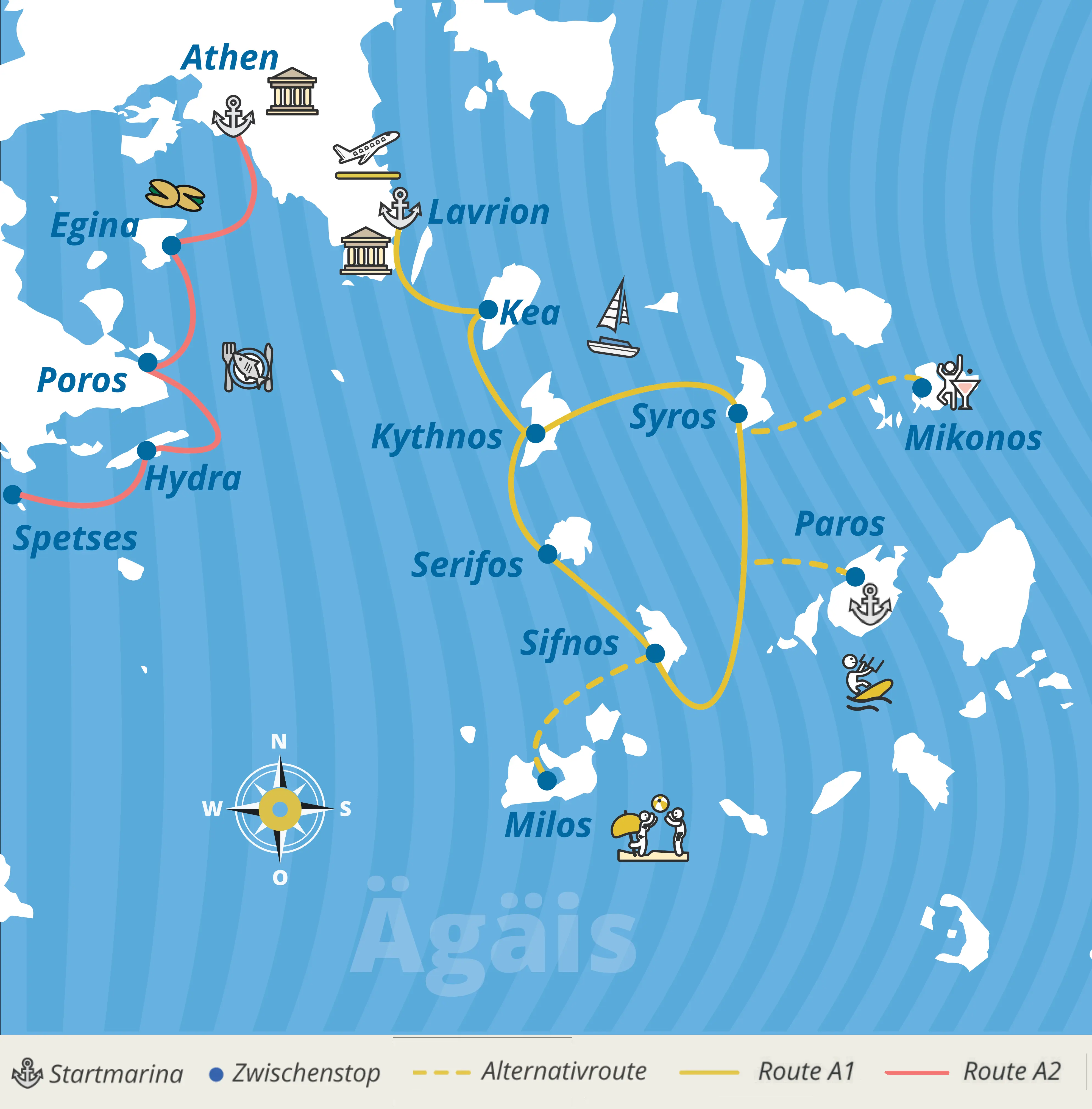 Route A (Kykladen / Saronischer Golf)